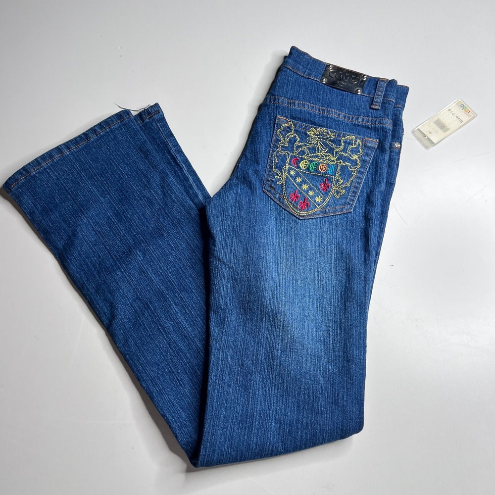 Coogi Australia Jeans Womens 7/8 Dark Wash Embroidered Crest Logo NWT Blue Denim
